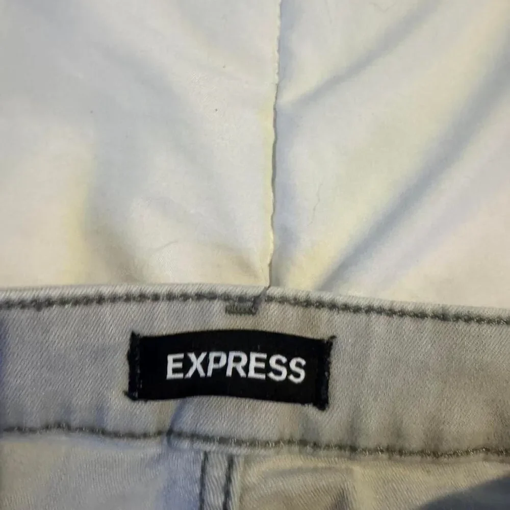 Express Men's Blue and Grey Jeans